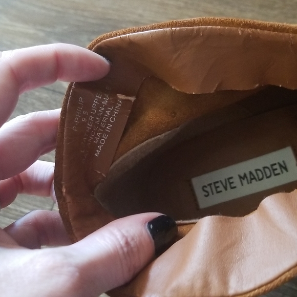 Steve Madden Philip Brown Suede Ankle Booties Size 9.5 - Picture 5 of 10
